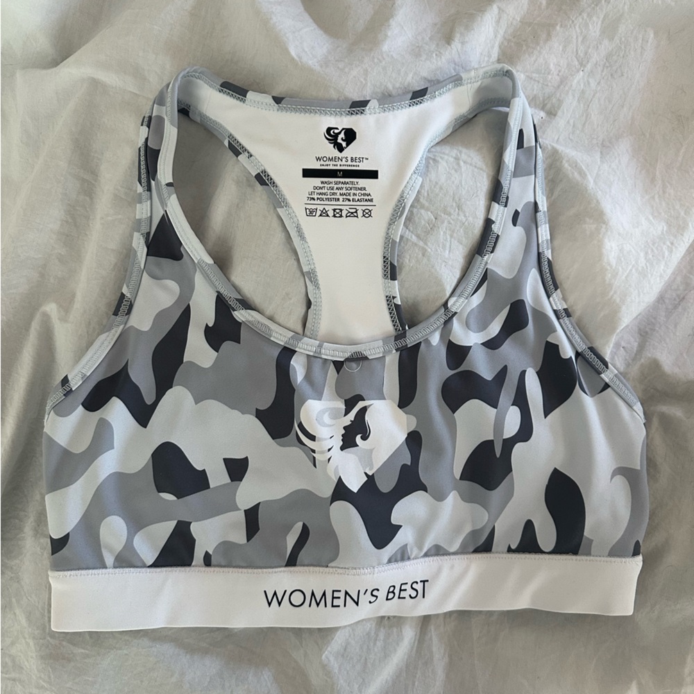Gray Camo Sports Bra